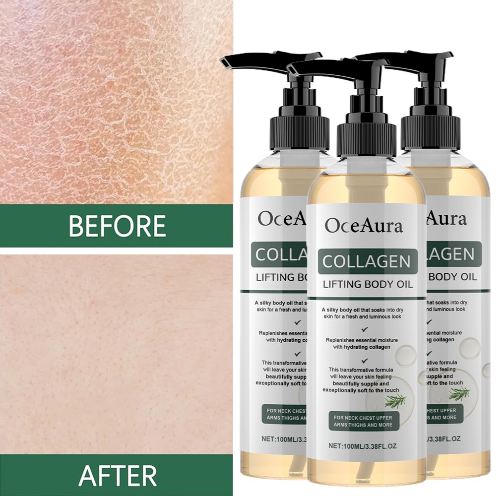 3X 100ml Collagen Lifting Firming Body Oil for Neck, Chest, Upper, Arms, Thighs