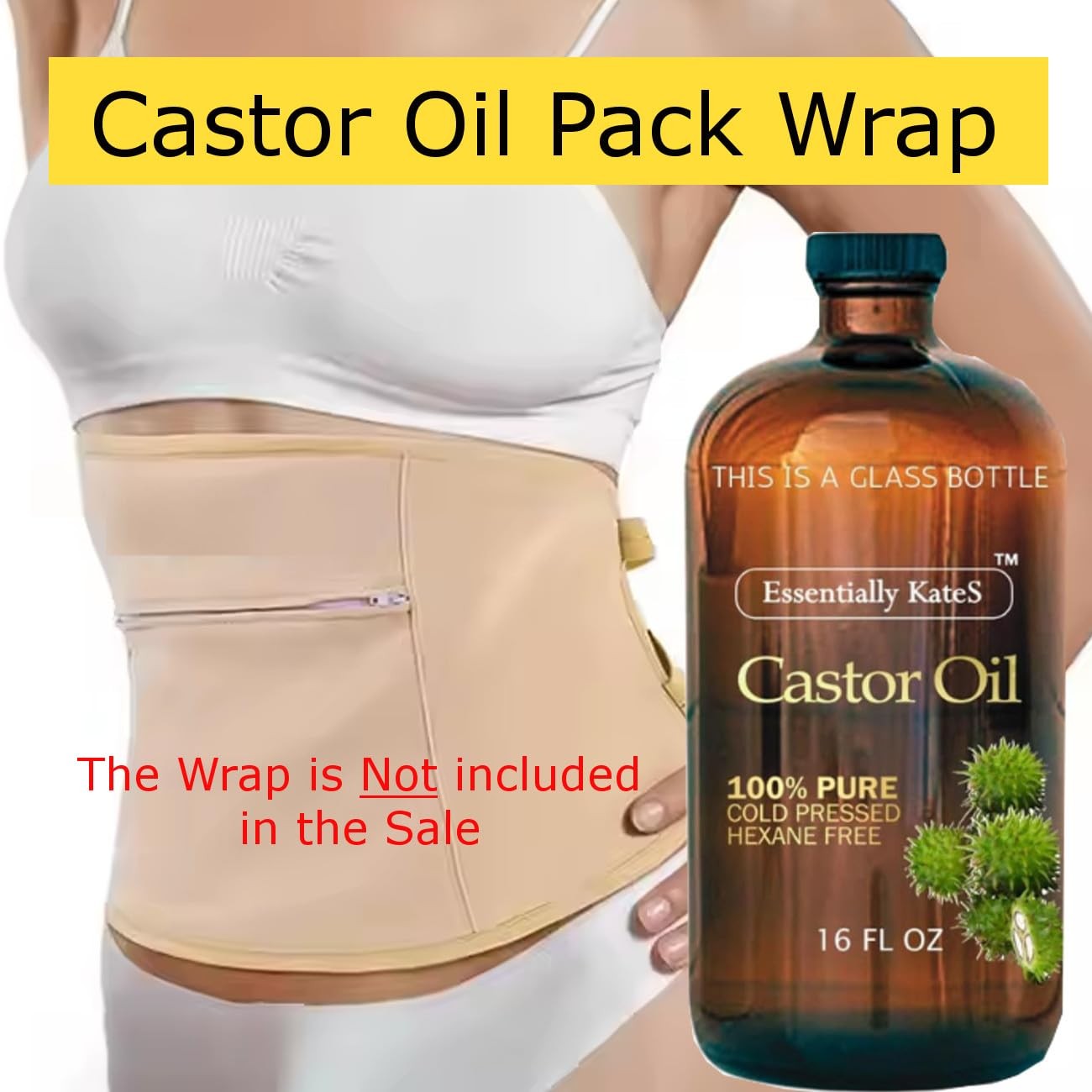 Cold-Pressed Organic Castor Oil in Glass Bottle – 16 Fl Oz – 100% Pure and Natur