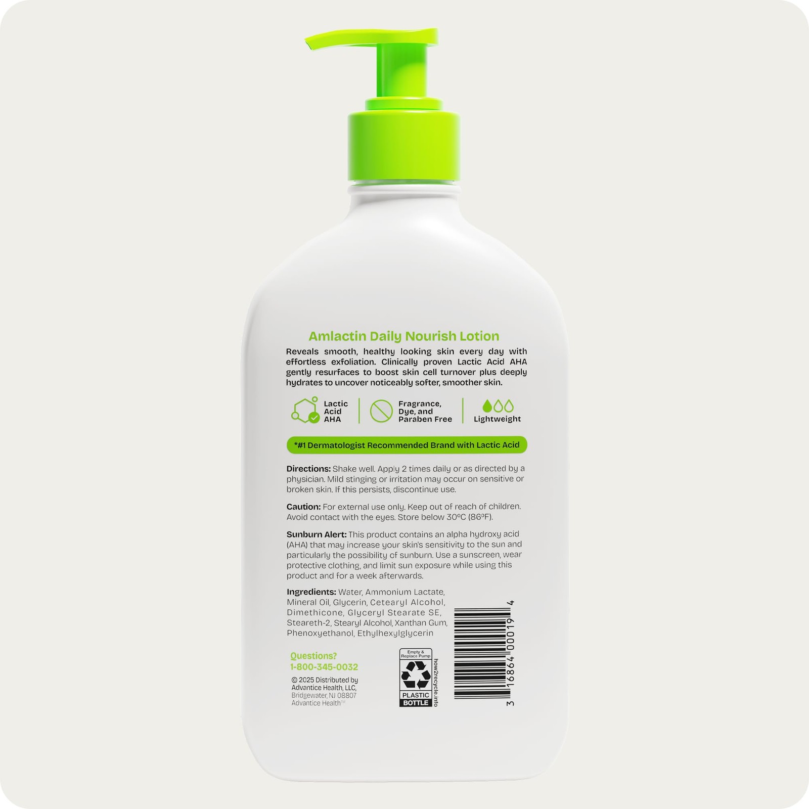 AmLactin Daily Nourish Body Lotion, 12% 14.1 Ounce (Pack of 1), GREEN,WHITE