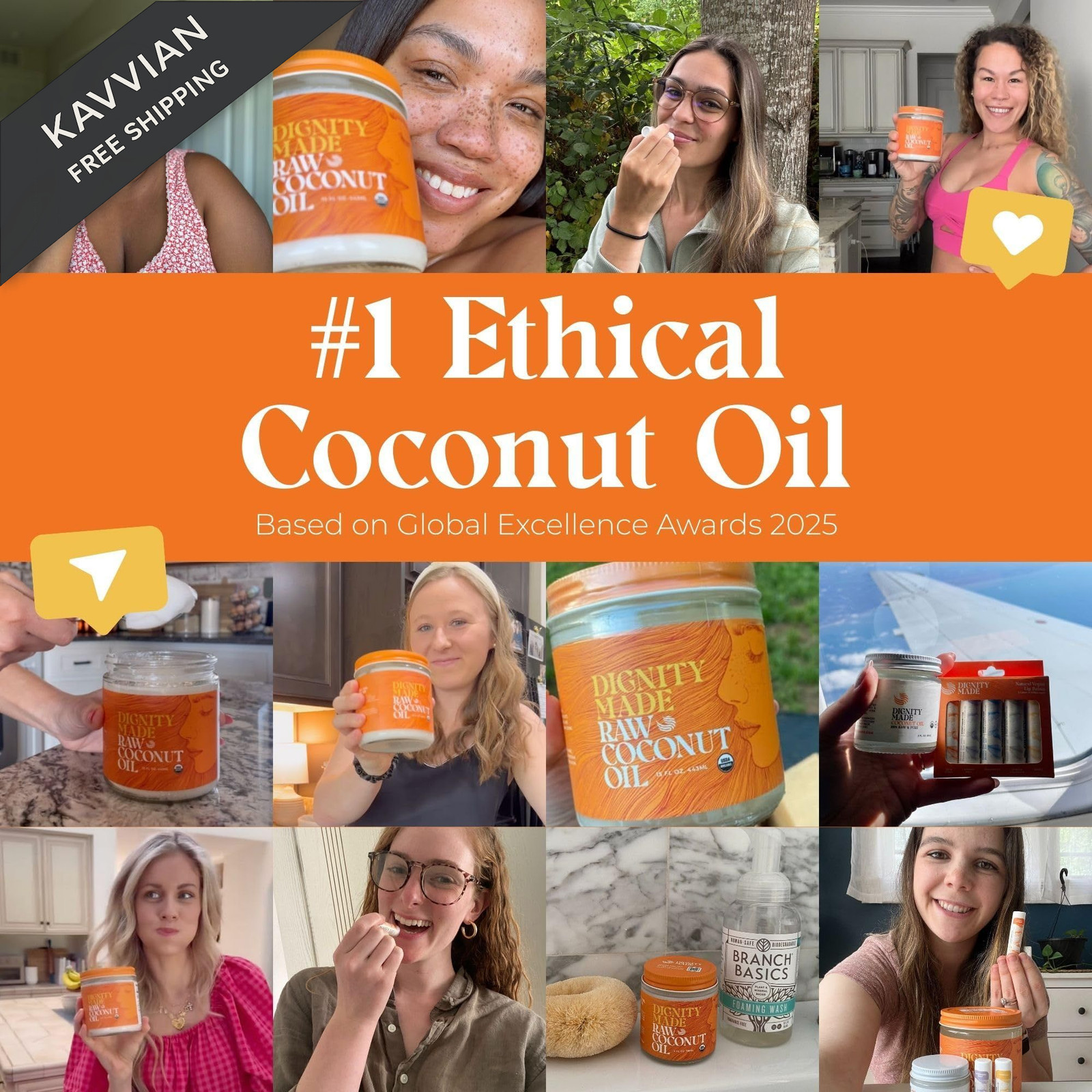 Raw Organic Coconut Oil for Skin, Hair & Cooking – 4 Fl Oz (Pack of 1)