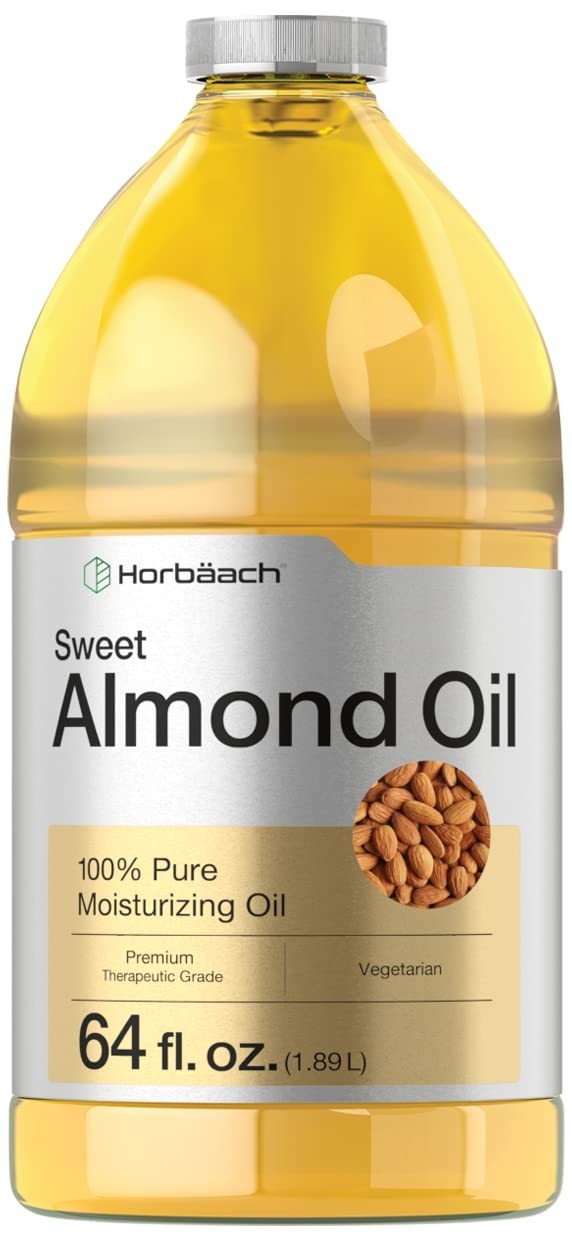 Moisturizing Sweet Almond Oil, 64 Oz Bottle for Dryness Relief and Anti-Aging