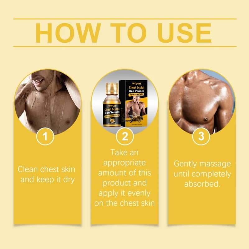 Men’s Chest Fat Accumulation Firming Pectoral Contours Gentle Breast Care Oil