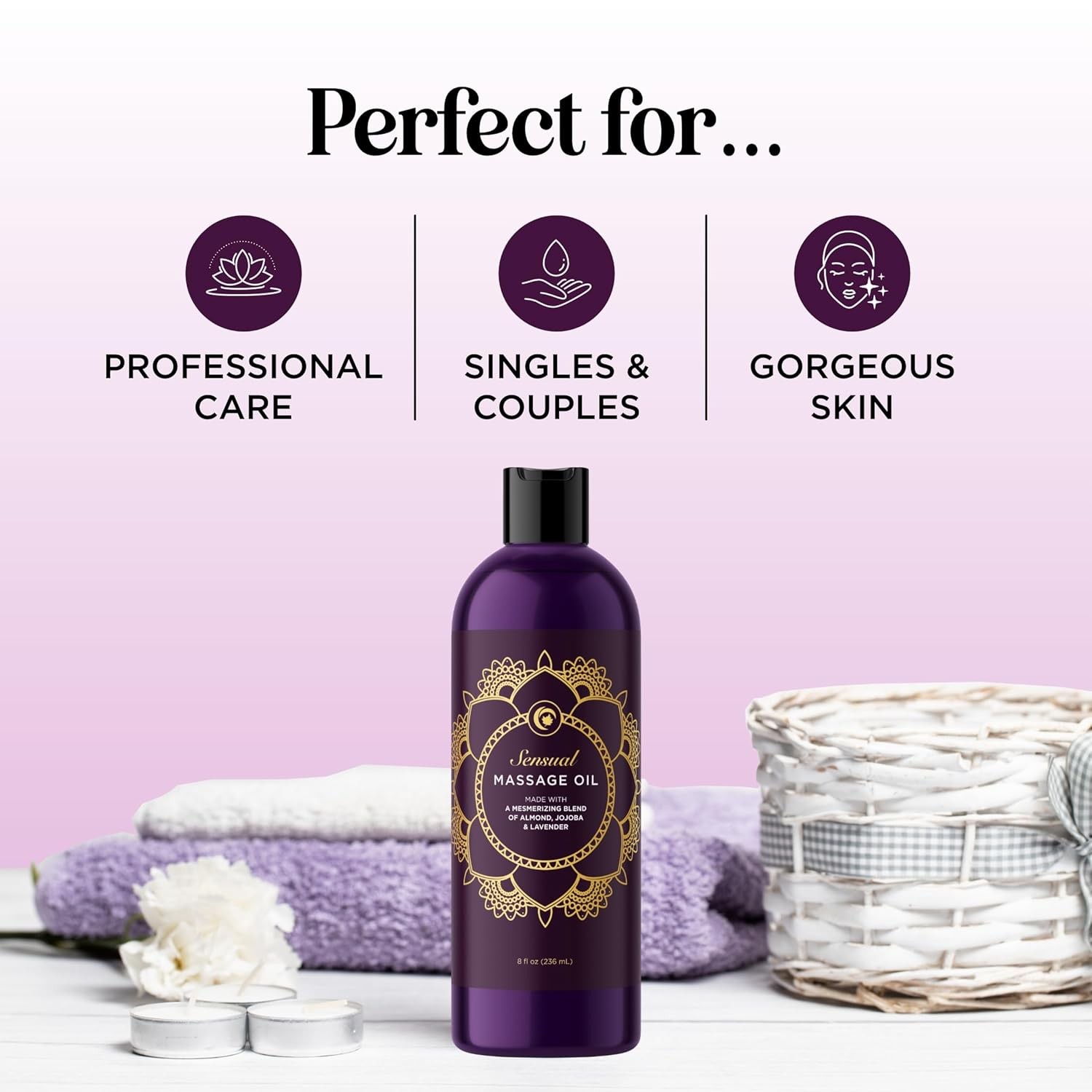 Aromatherapy Sensual Massage Oil for Couples – Relaxing Full Body Massage Oil fo