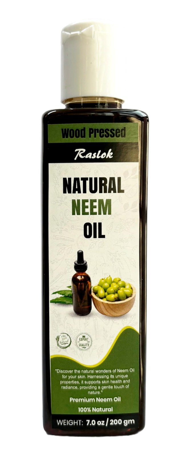 Pure Natural Neem Oil | Wood Pressed (7, Ounces)