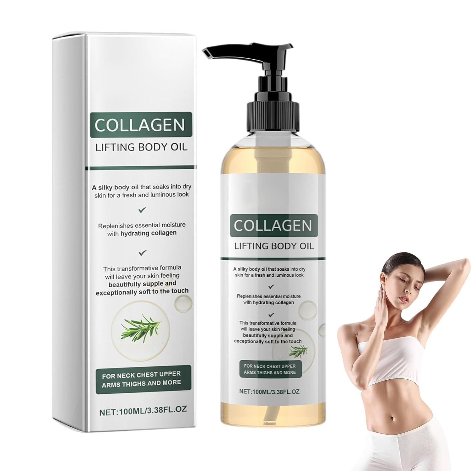 Collagen Lifting Body Oil Firming Anti Aging Wrinkles Scars & Stretch Mark 100ml