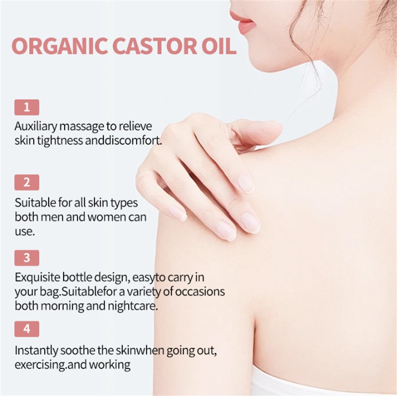 Organic Golden Castor Oil Roll-On with Rose Quartz for Skin,Hair & Wrinkle HOT