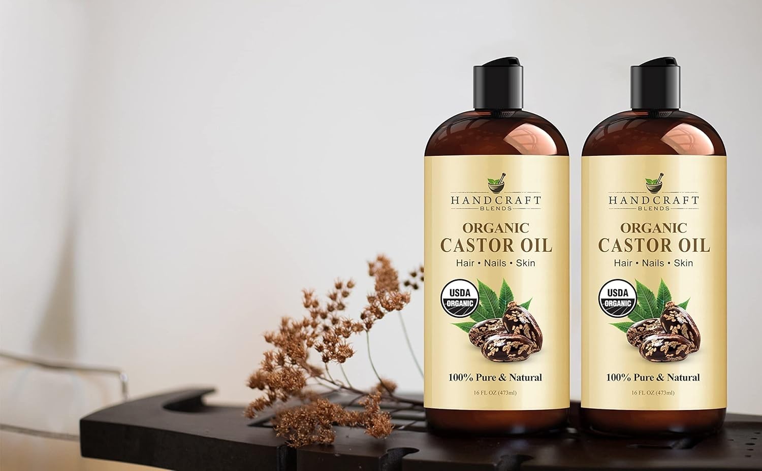 20Oz 100% Pure Castor Oil – Cold-Pressed Unrefined Hexane-Free – USP Grade