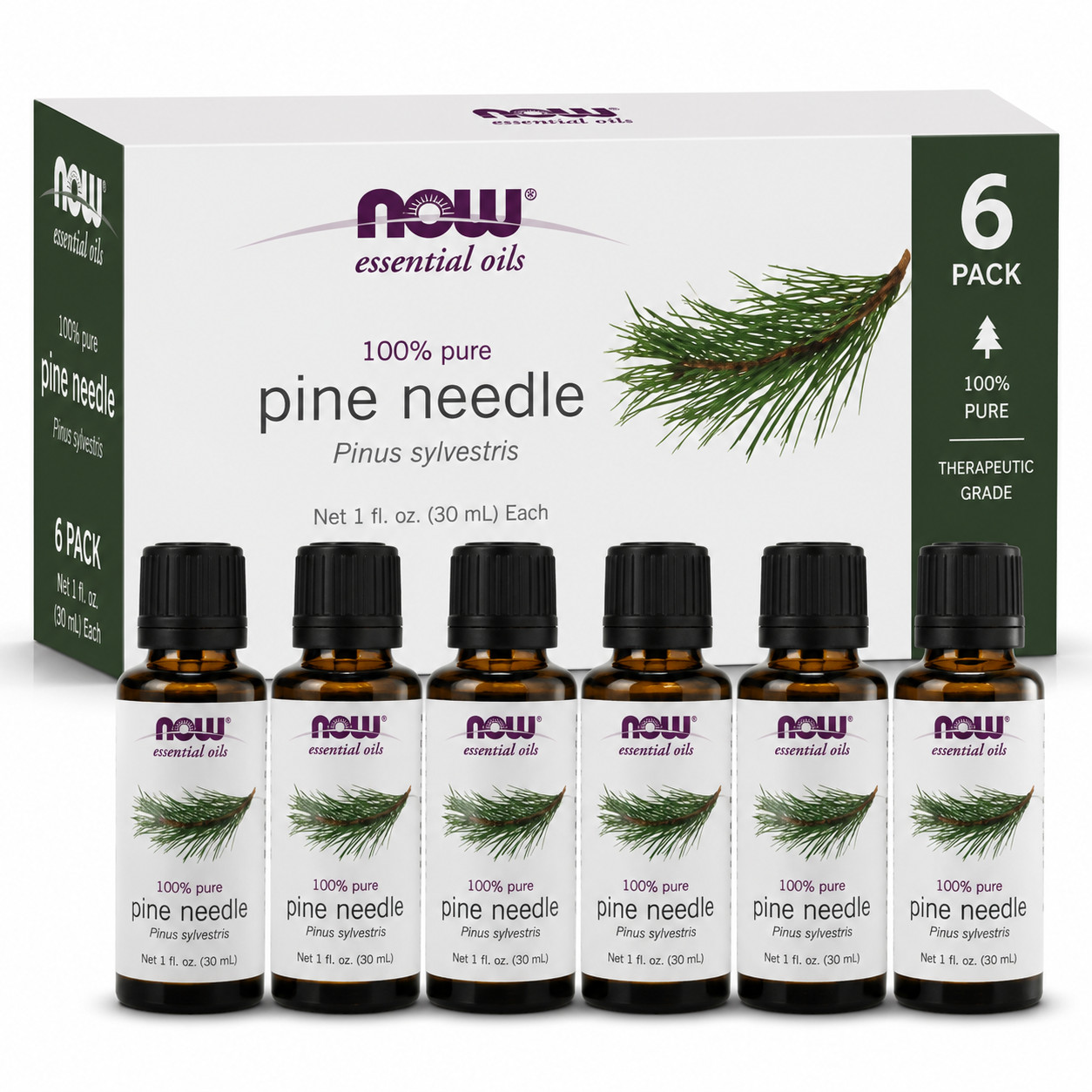 NOW Foods 100% Pure Pine Needle Oil 1 fl oz Pack of 6