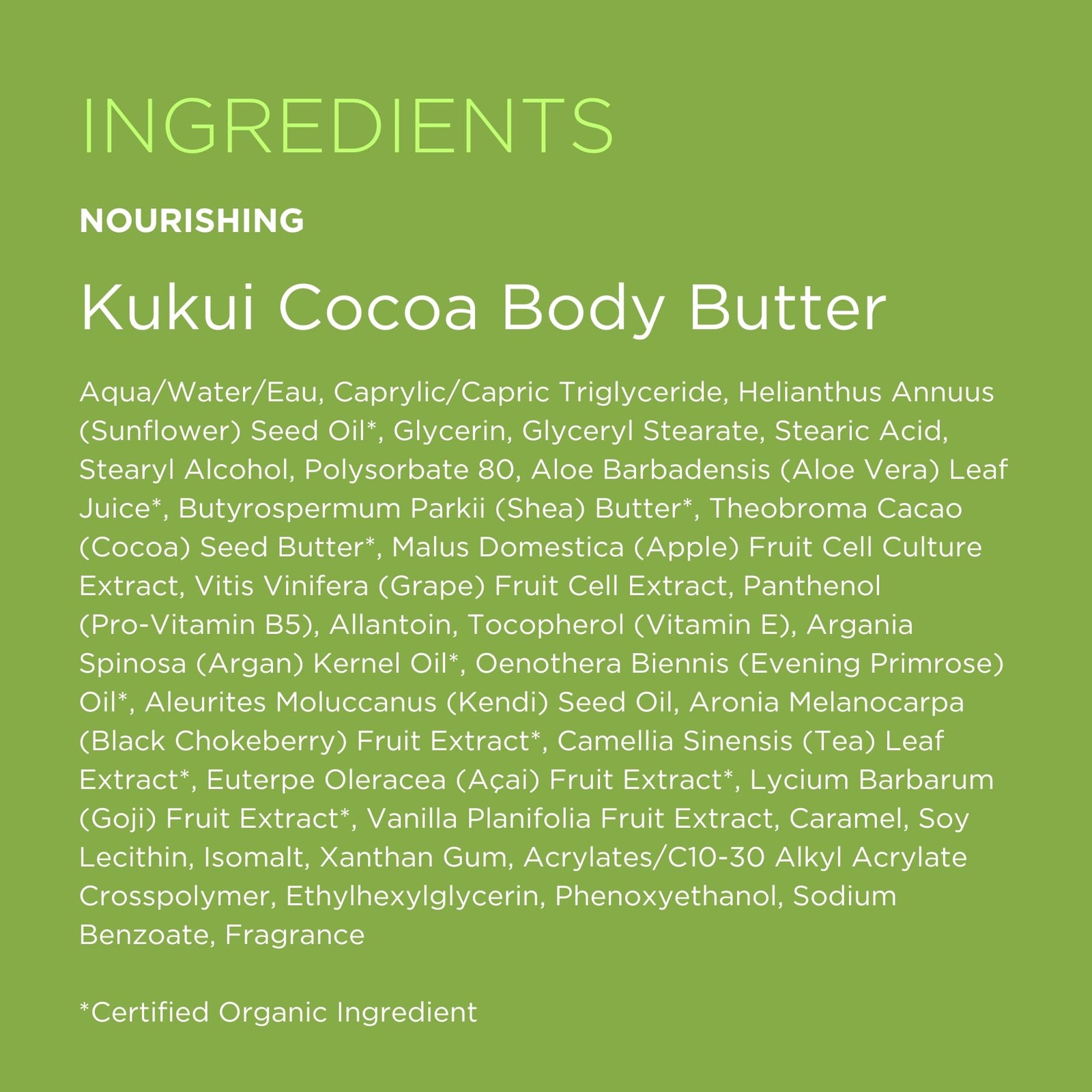 Andalou Naturals Body Butter, Kukui Cocoa 8 Fl Oz (Pack of 1), GREEN,WHITE