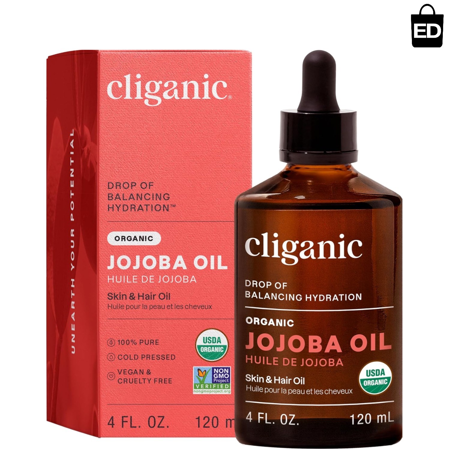 Natural Cold Pressed Jojoba Oil 4oz | Hypoallergenic, All Skin Types Friendly