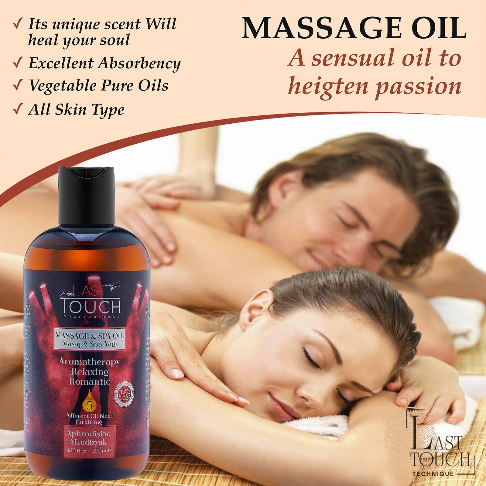 Aphrodisiac Massage Oil for Couples – 8.45 Fl Oz (Pack of 1),