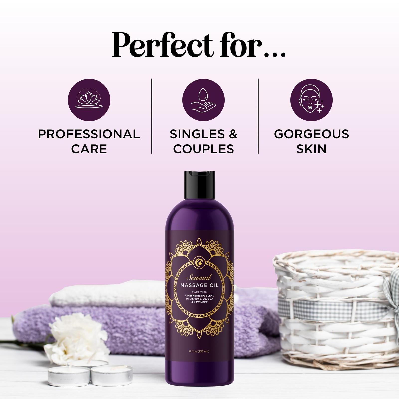 Aromatherapy Sensual Massage Oil for Couples – Relaxing Lavender Massaging Oil