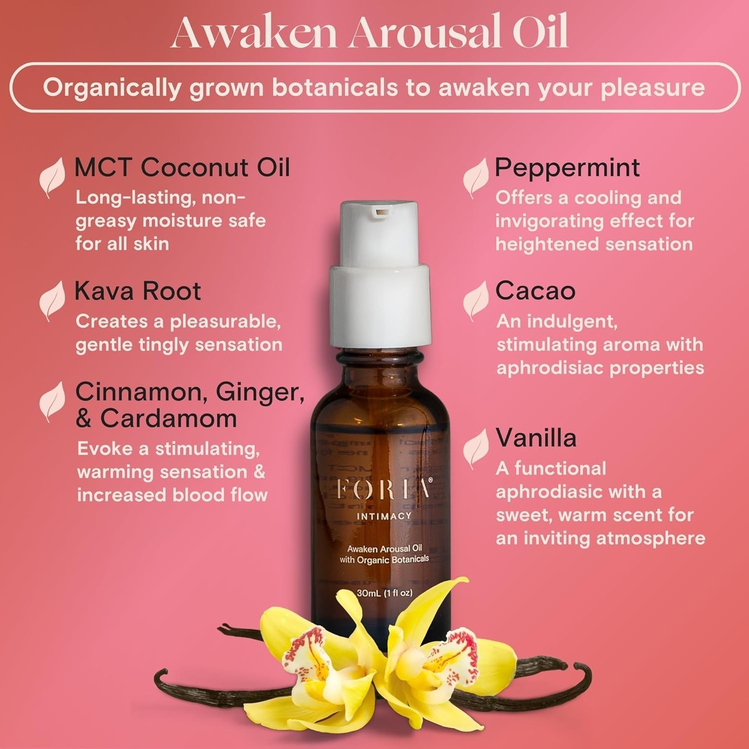 Awaken Arousal Oil – Organic, All-Natural – Safe for Sensitive Skin – 1 Fl Oz