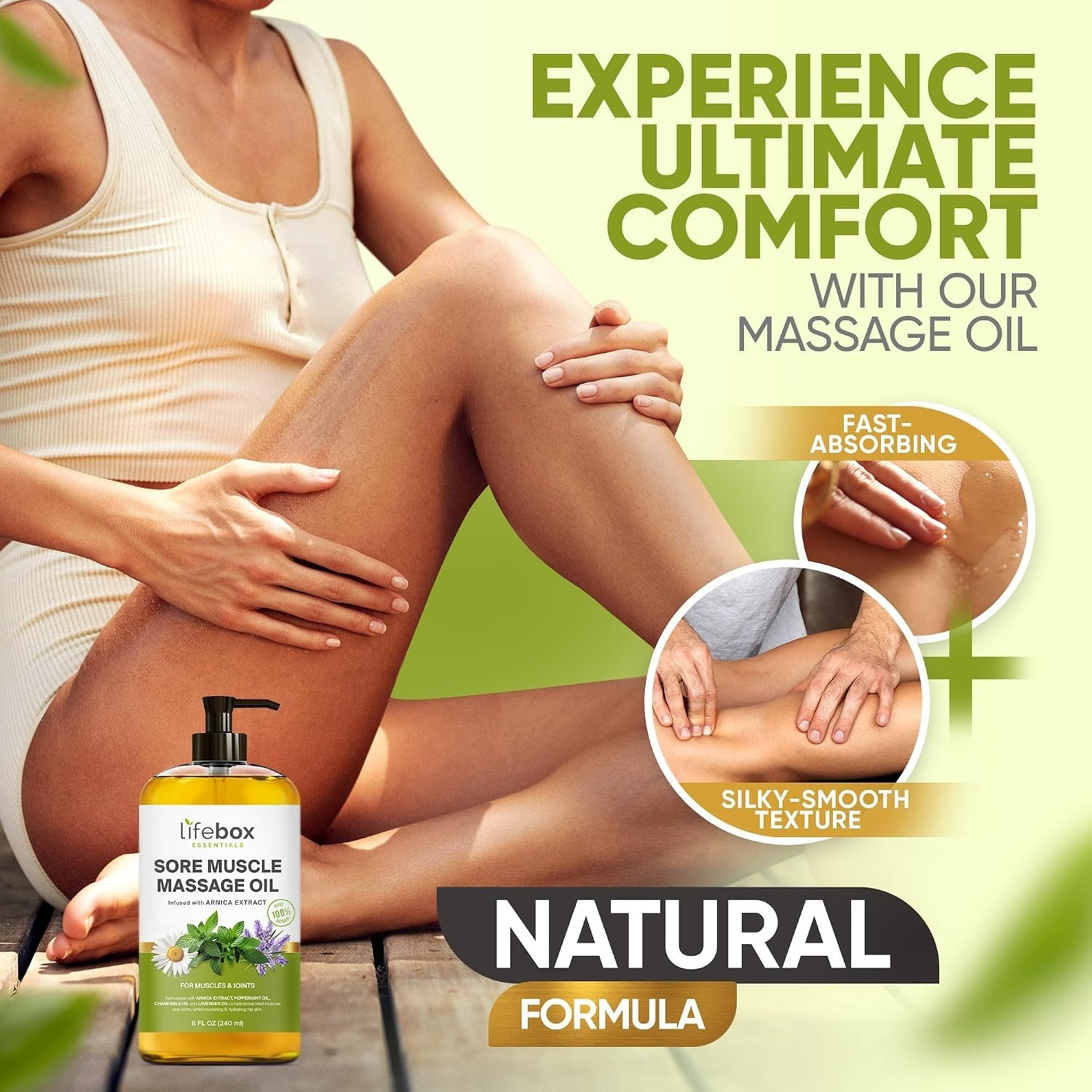 Mejor Aceite para Masajes y Dolores Musculares Sensual Cansancio Parejas Arnica