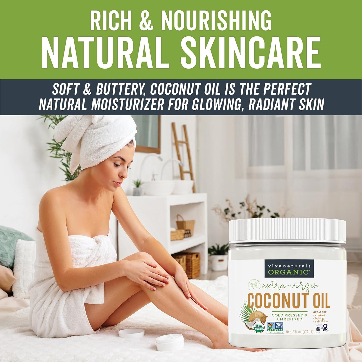 Viva Naturals Organic Coconut Oil, Cold-Pressed – Natural Hair /Skin Oil and …