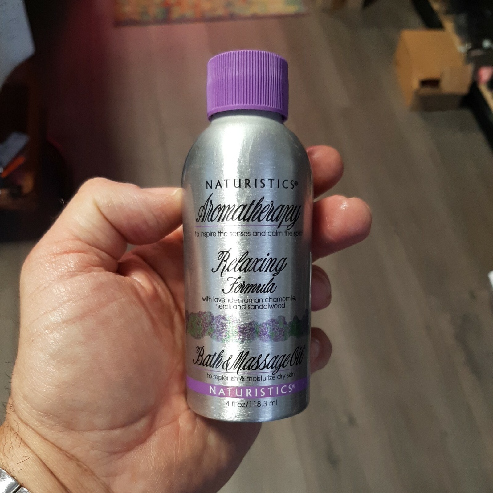 LOT OF 2 Naturistics AROMATHERAPY Relaxing Formula Massage Oil 4oz Lavender
