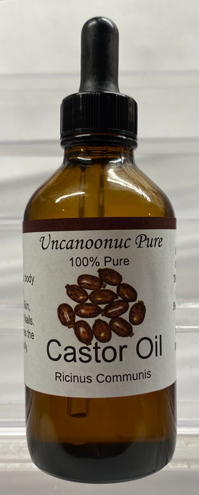 Castor Oil 100% Pure Organic Cold Pressed in Glass Bottle 4 ounce