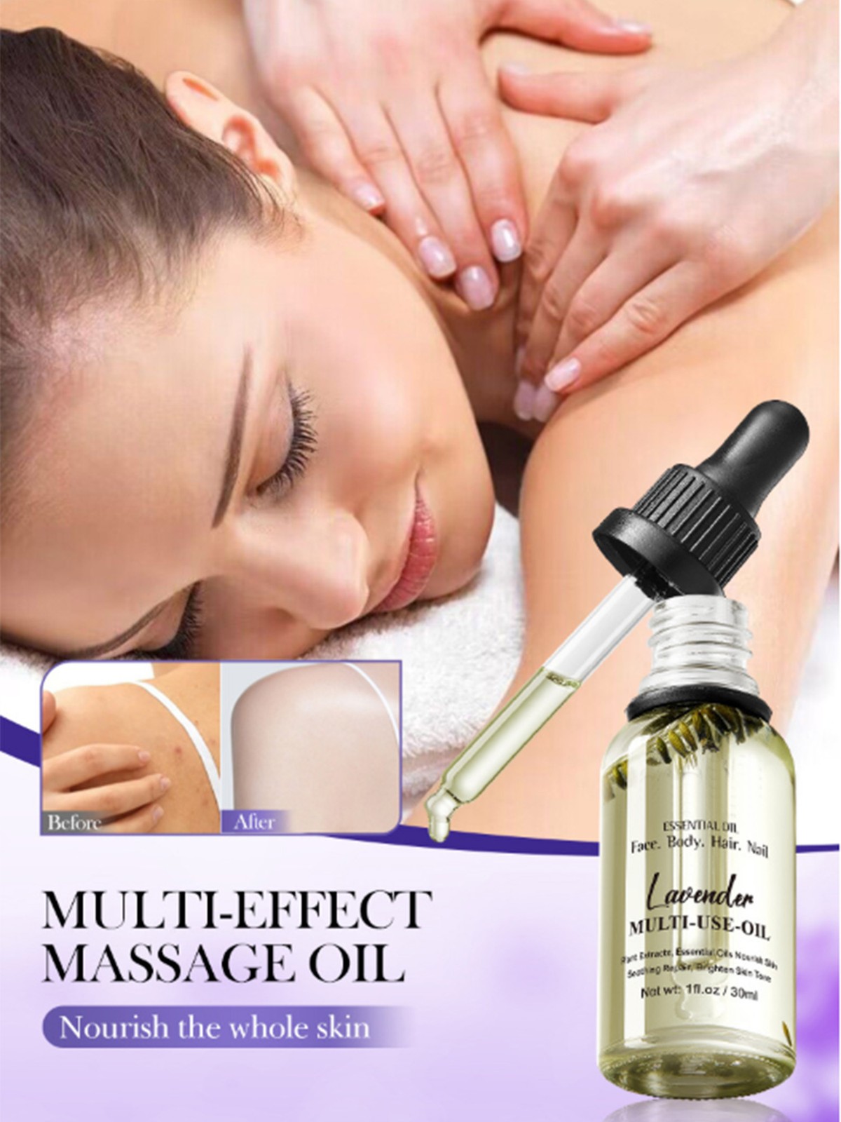 1Pcs For Face&Body&Hair&Nail Massage Oil Lavender Essential Oil Moisturizing