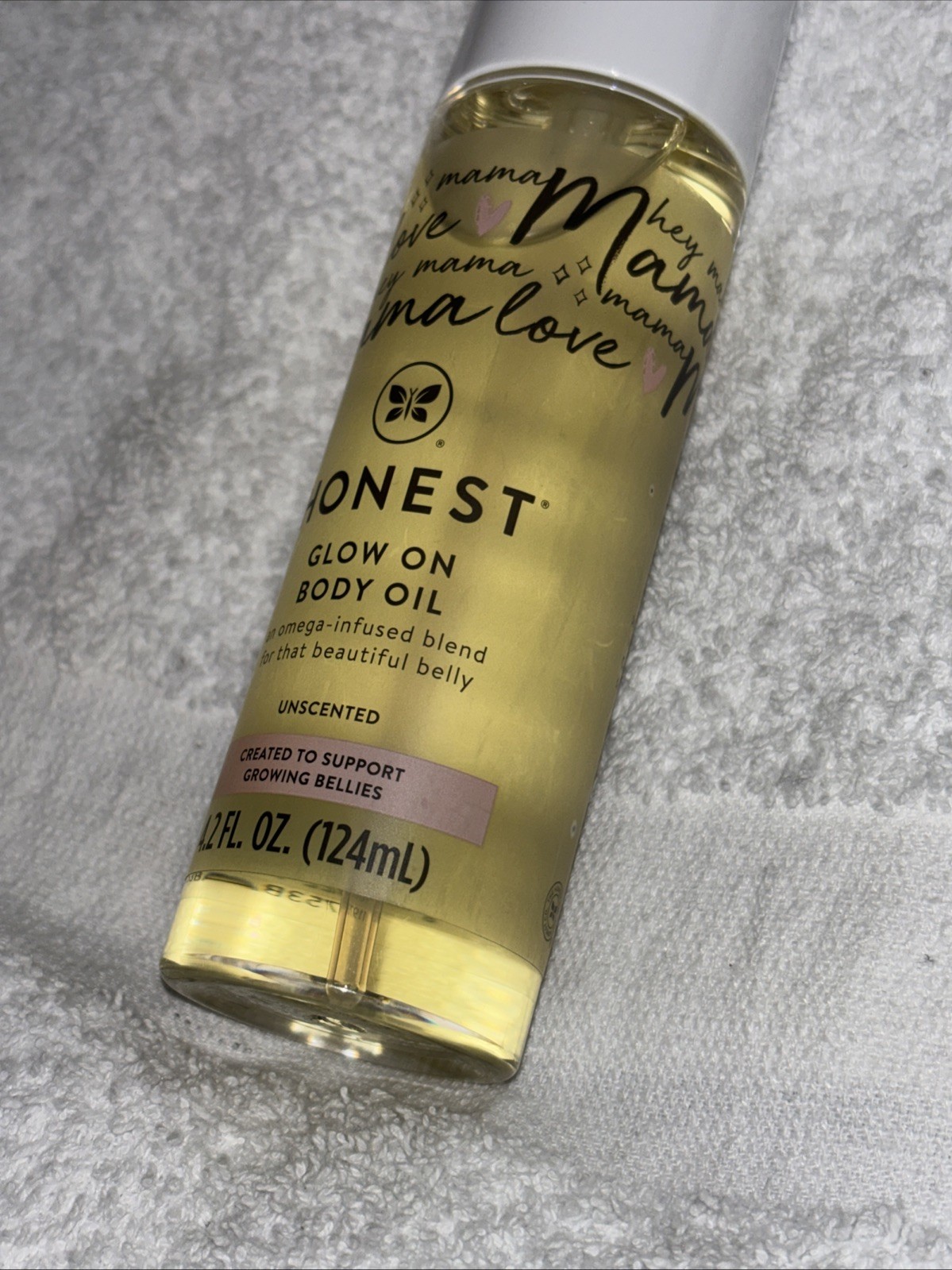 Honest Glow On Body Oil, Unscented, 4.2 fl oz (124 ml) NEW