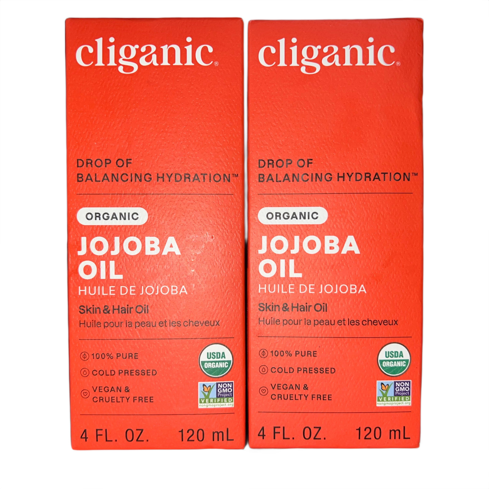 2x Cliganic Organic Jojoba Oil 100% Pure 4oz Moisturizing Oil Face Hair Skin NEW