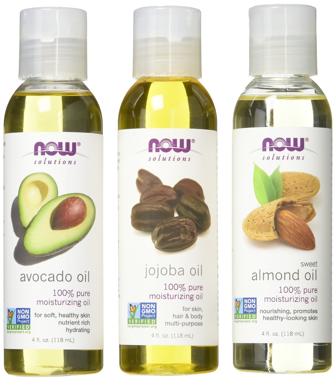 Now Foods Variety Moisturizing Oils Sampler Sweet Almond, Avocado, and Jojoba…