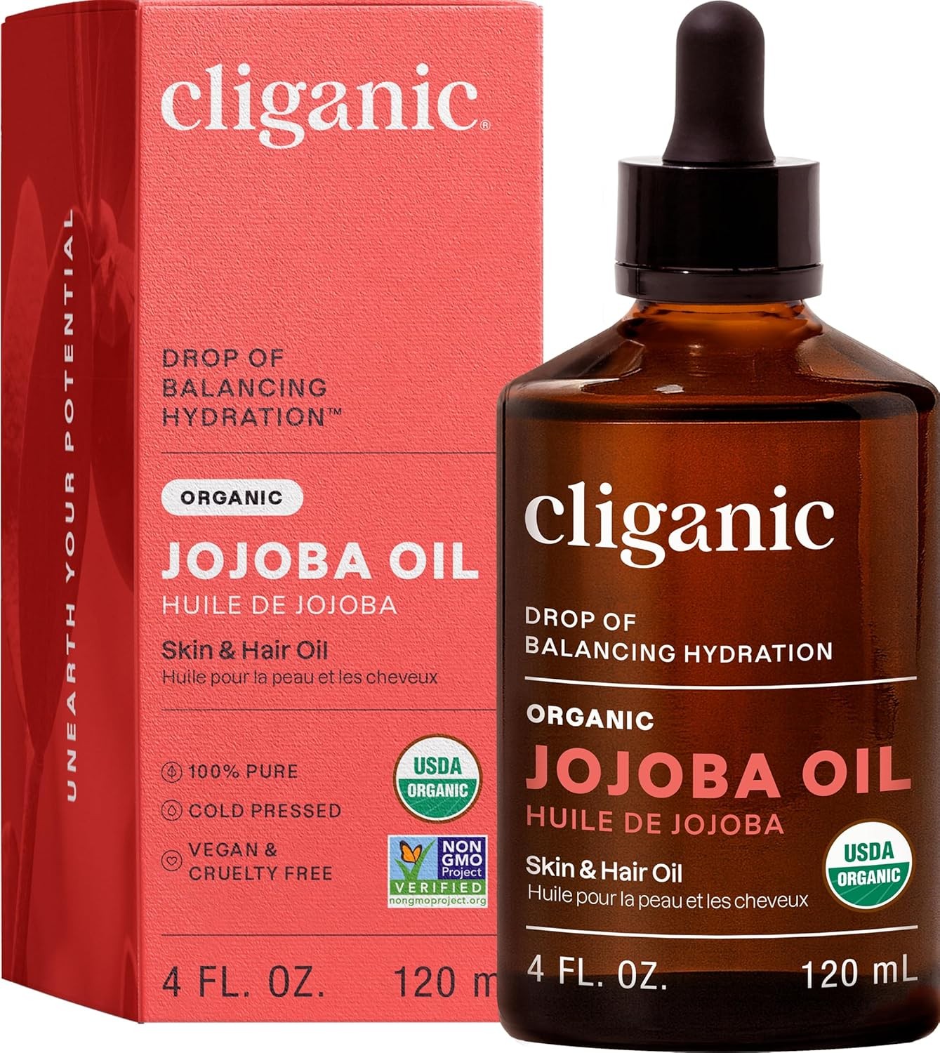 Organic Jojoba Oil 4oz 100% Pure Cold Pressed Face Hair Skin Moisturizer