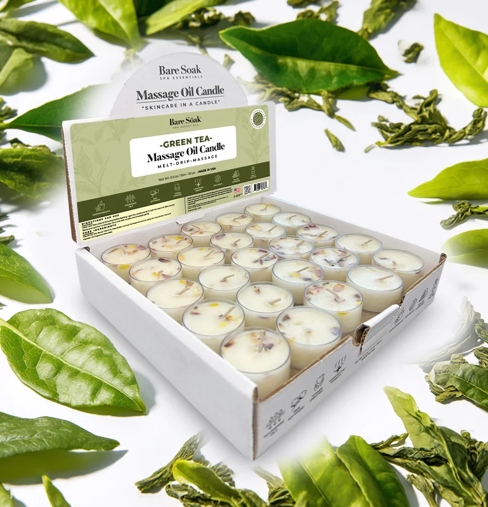 Bare Soak Floral Tea Light Massage Oil Candles (50pc)