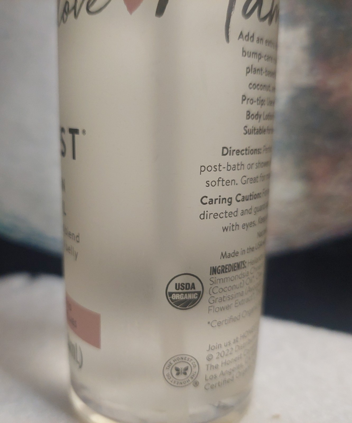 The Honest Company Glow On Body Oil 4.2 oz Plant Based Pregnant Belly Massage