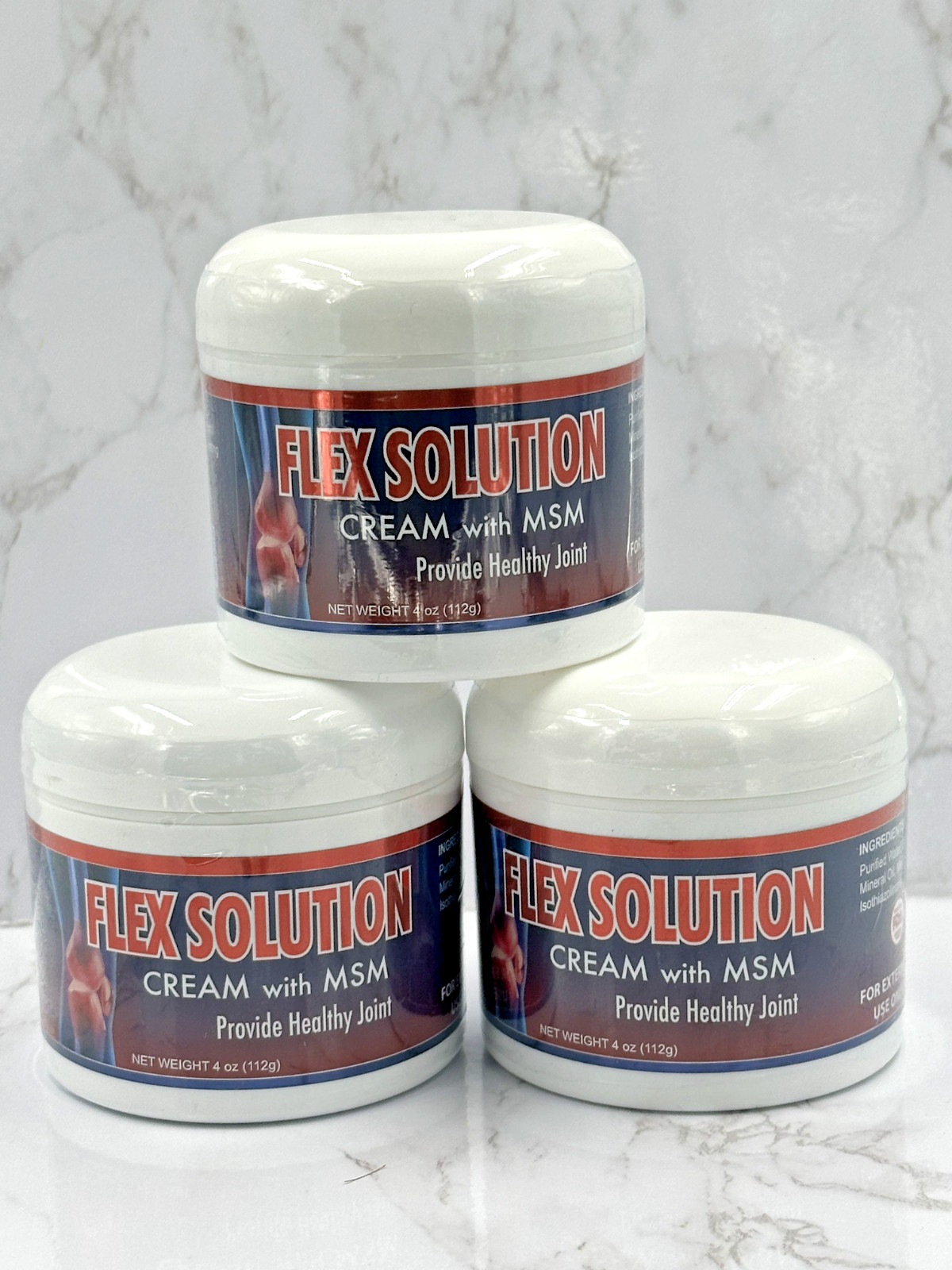 3 Flex Solution Cream MSM Pain Relief Inflammation Muscle Tension Reduction