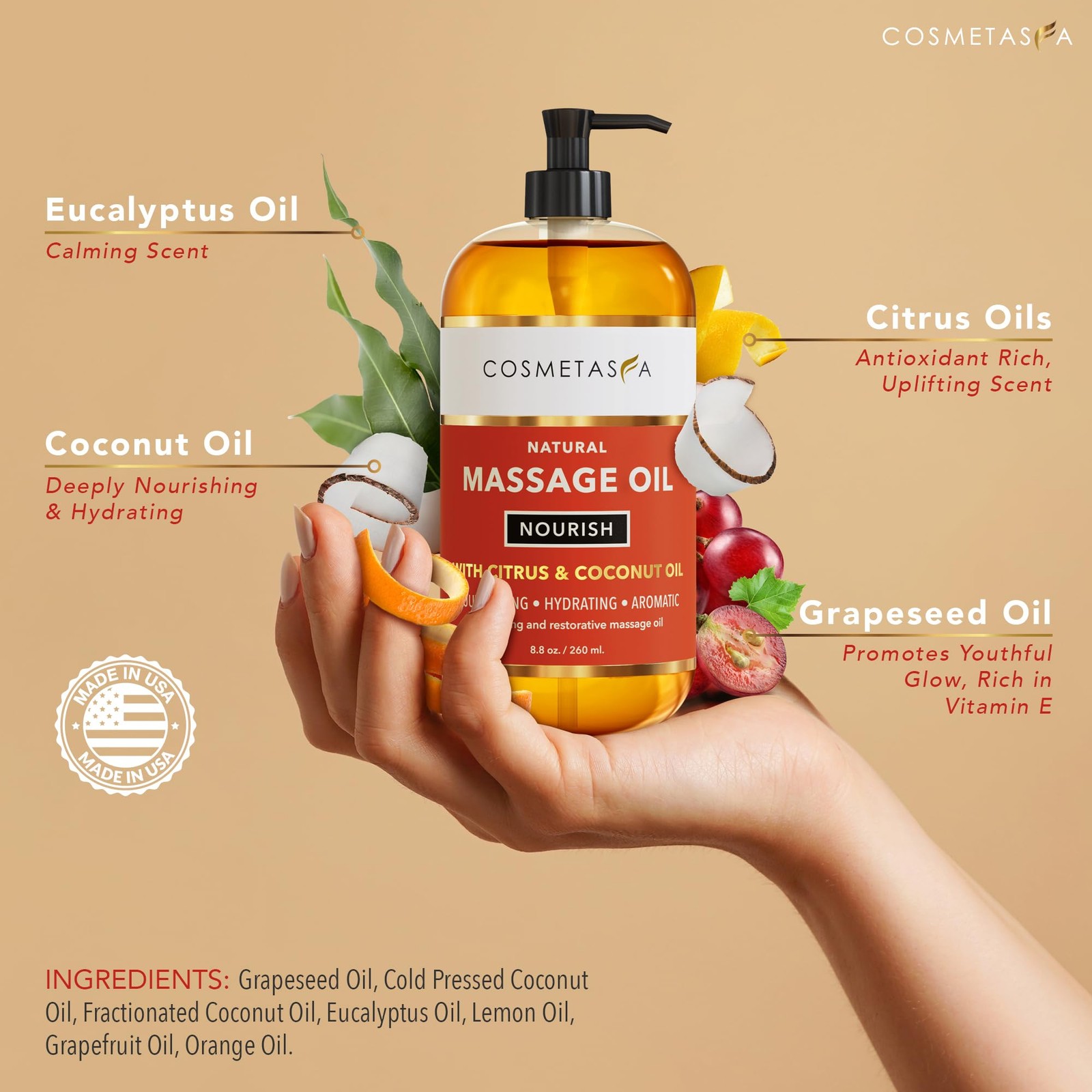 Cosmetasa Massage Oil Spa Gift Set For Lavender Warming Roller Ball Thumb Hot