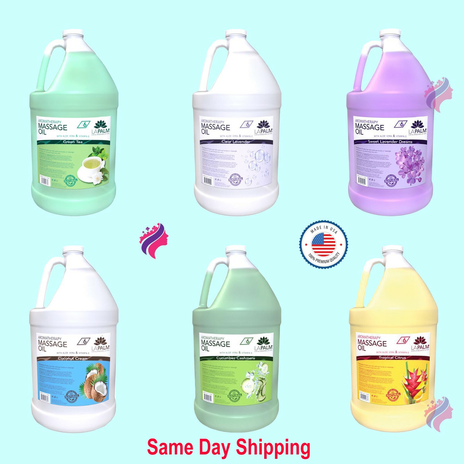 La Palm Aromatherapy Massage Oil One Gallon Eight (8) Scents to Choose From
