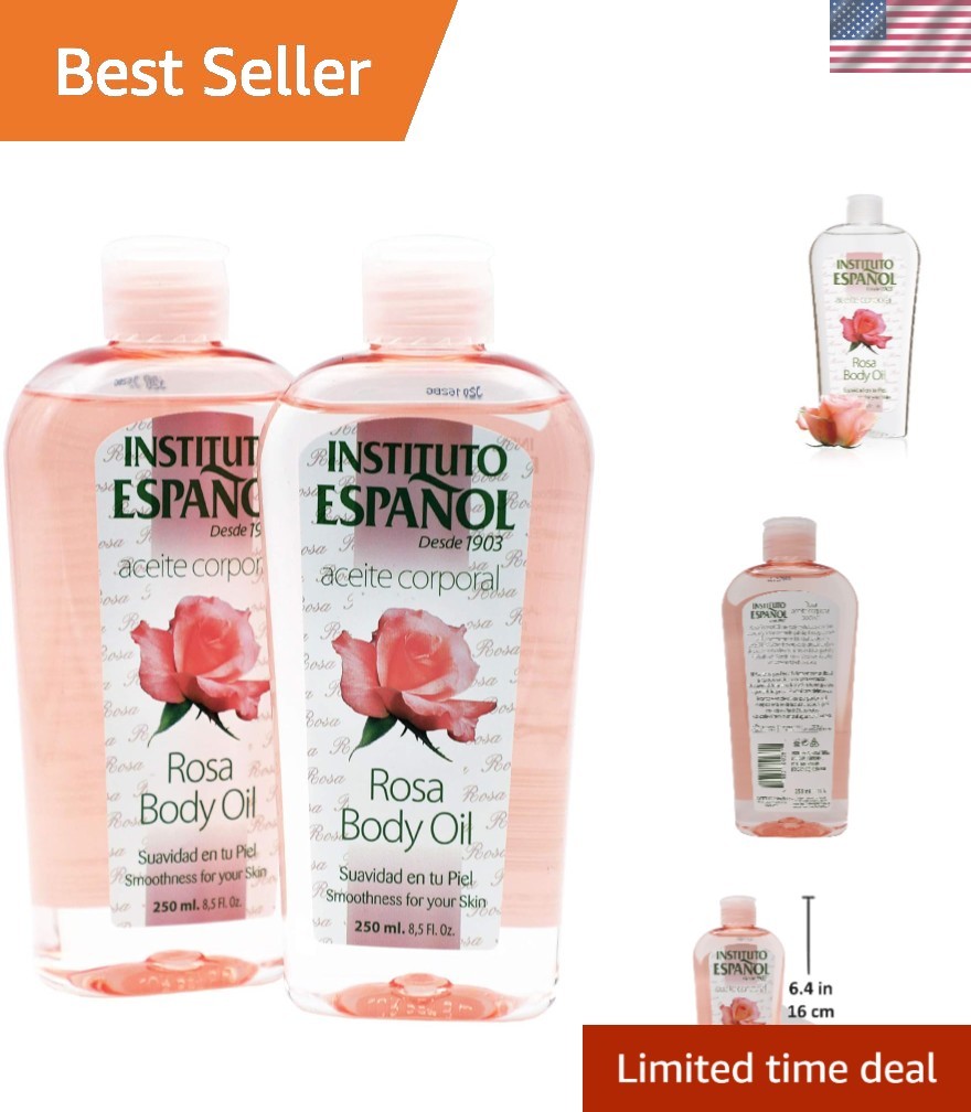 Indulge in Rosa Body Oil 2-Pack: Natural Hydrating Oil for Youthful Skin & Scars