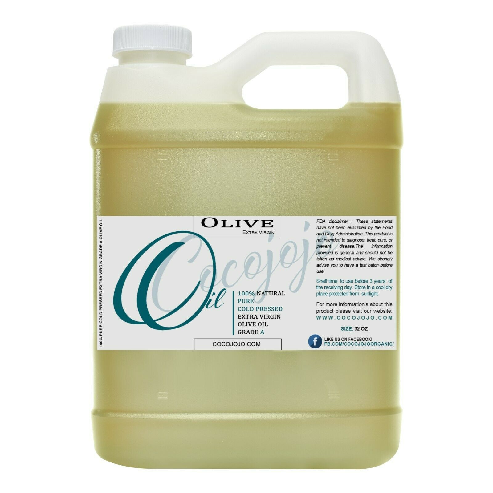 Olive oil 100% pure premium grade a extra virgin 32 ounces non-gmo additive free