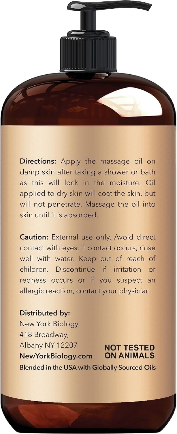 New York Biology Anti Cellulite Massage Oil 8 Fl. oz – Made with 100% Natural…