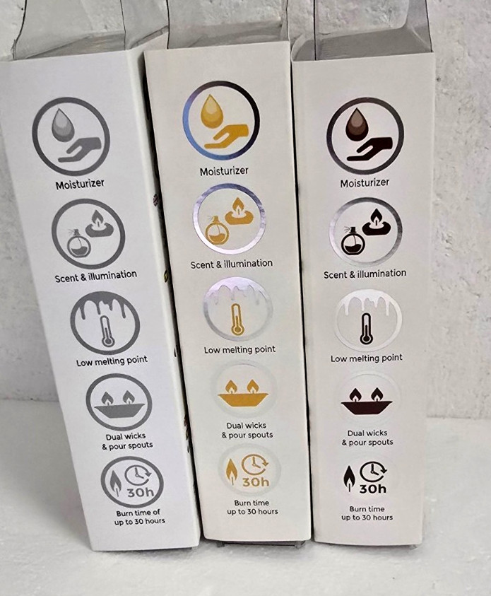 3 Pack DEAL! FUZU Massage Candle / Oil 4oz ea, Dual Wicks / 30hrs