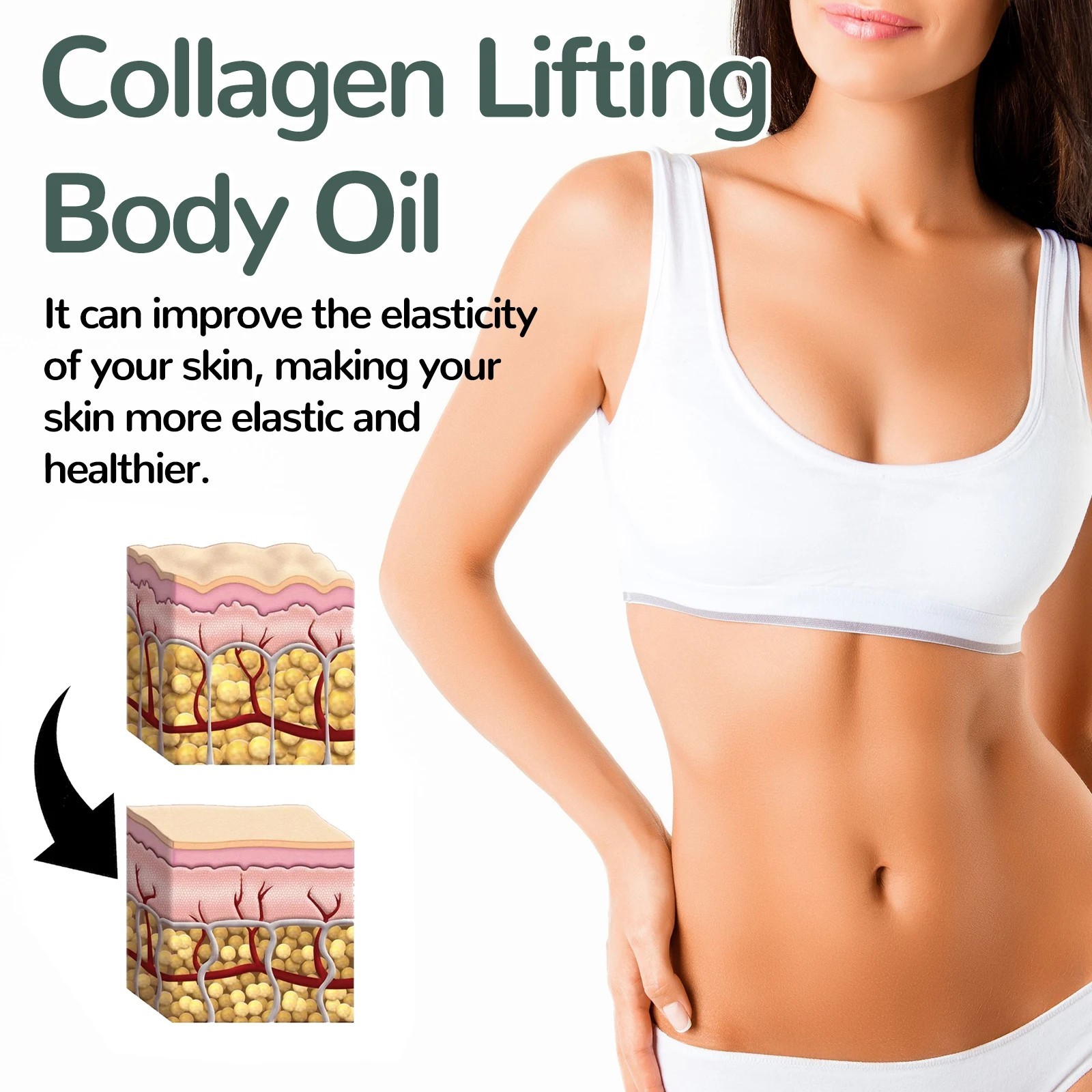Collagen Lifting Body Oil Firming Anti Aging Wrinkles Scars & Stretch Mark