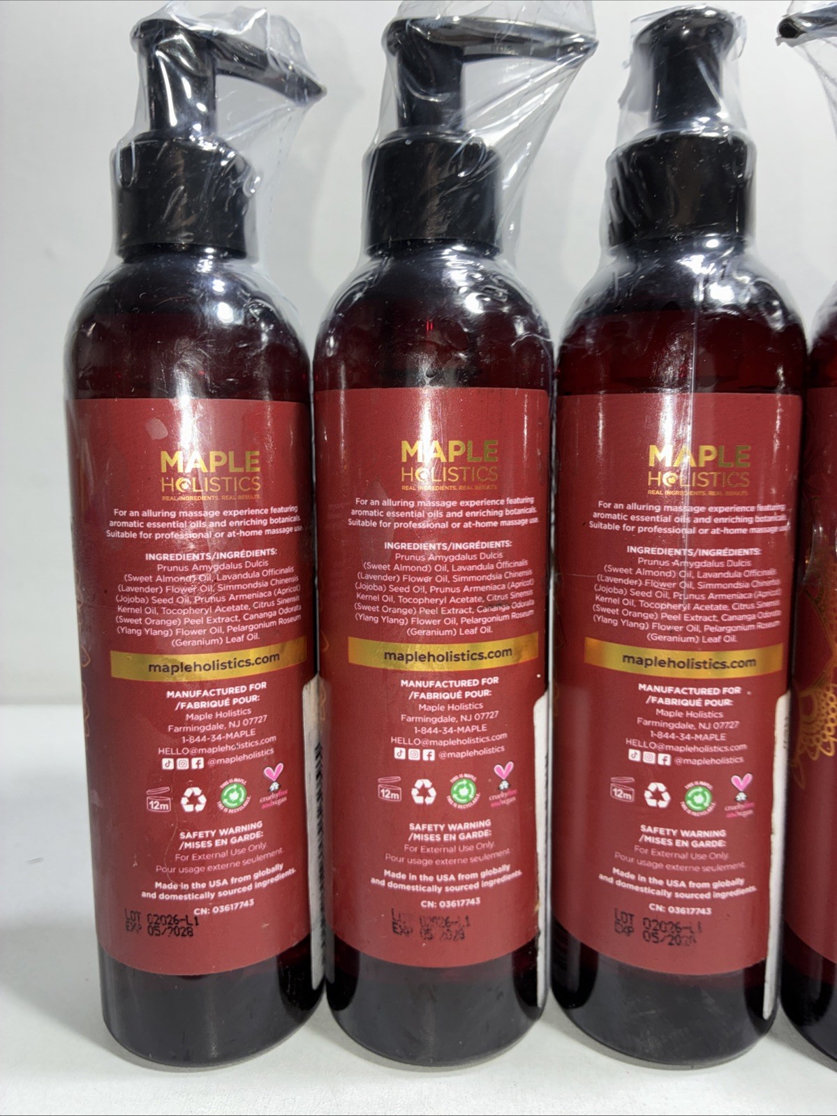 5 Sealed Alluring Massage Oils, 8 Oz Each