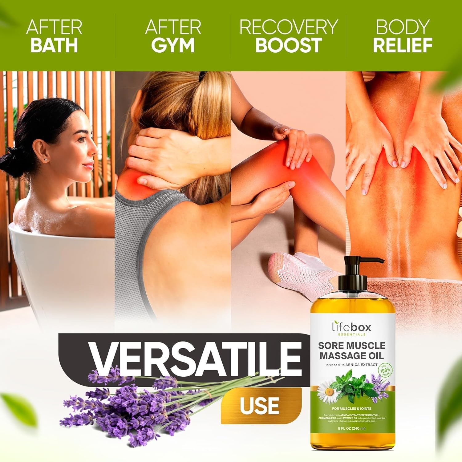 Mejor Aceite para Masajes y Dolores Musculares Sensual Cansancio Parejas Arnica