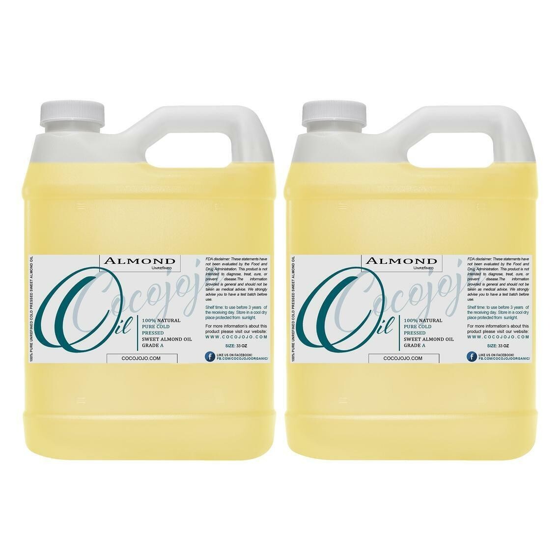 32 Oz or 1 gallon sweet almond oil pure unrefined cold pressed grade carrier oil