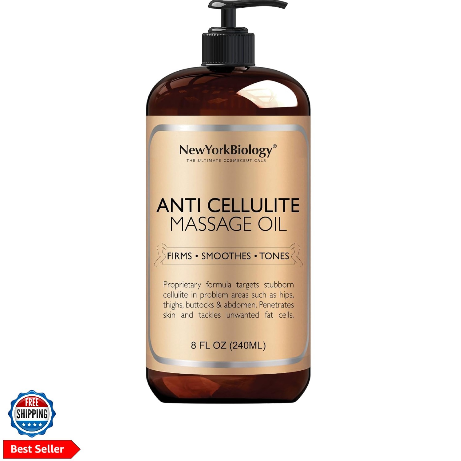 New York Biology Anti Cellulite Massage Oil 8 Fl. oz – Made with 100% Natural…