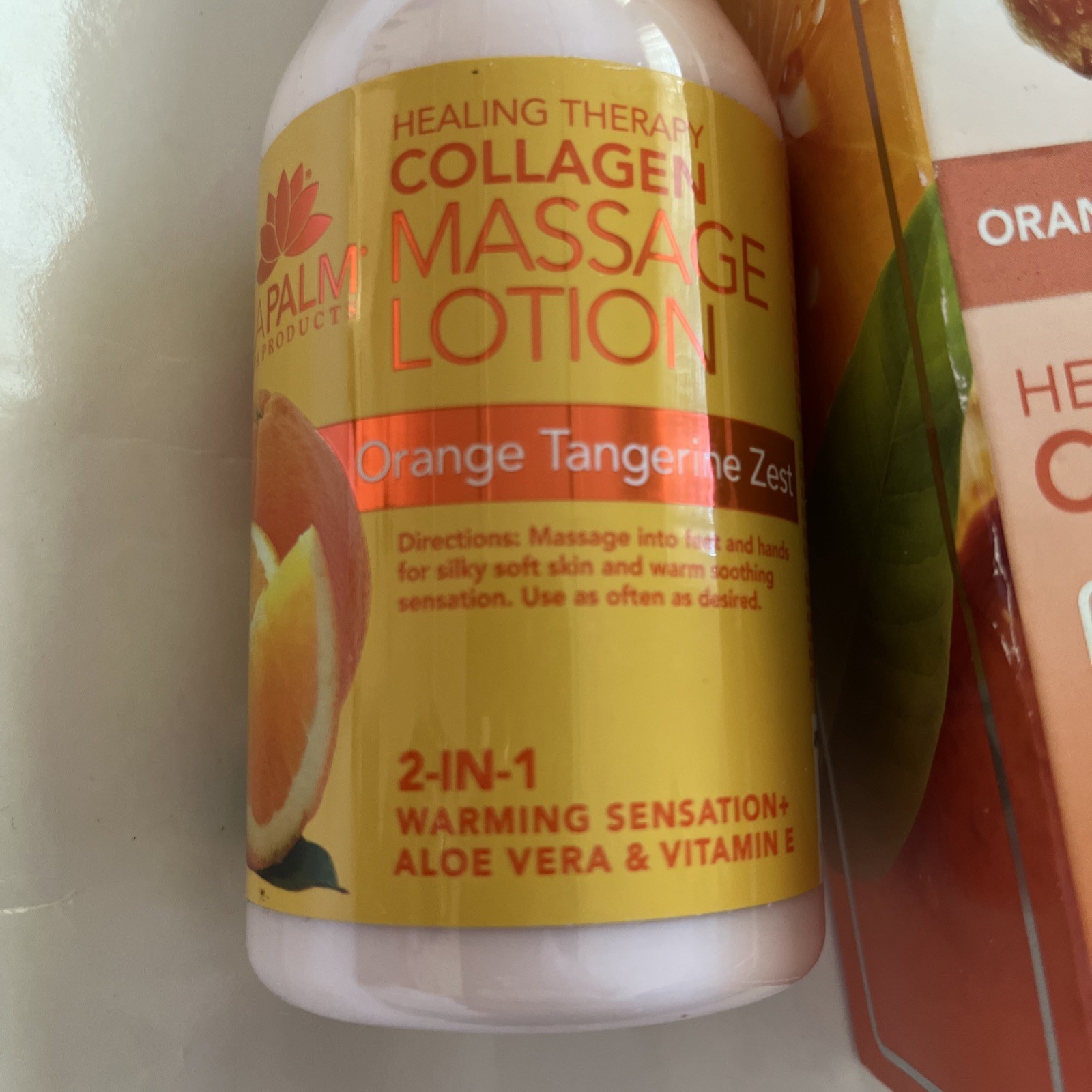 La Palm Organic Healing Therapy Massage Lotion Orange, Tangerine Zest, 8 Ounces