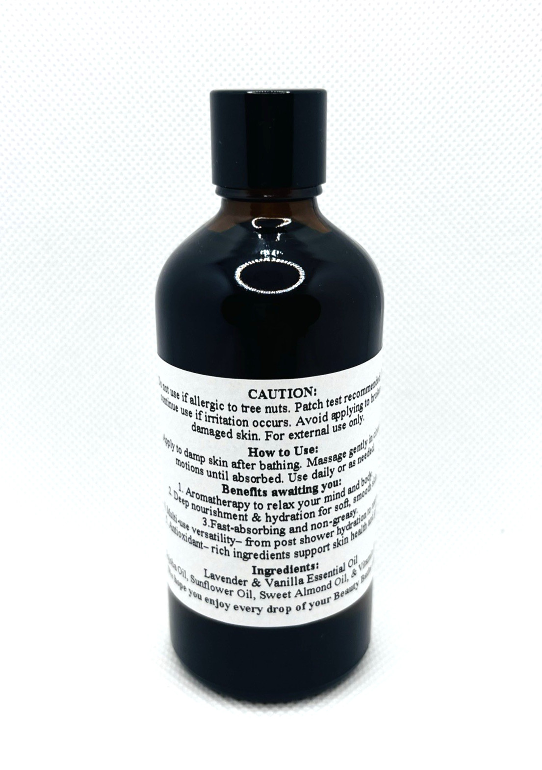 Lavender Vanilla Body Oil Handmade Natural Gift for Her Bath Massage Body Oil
