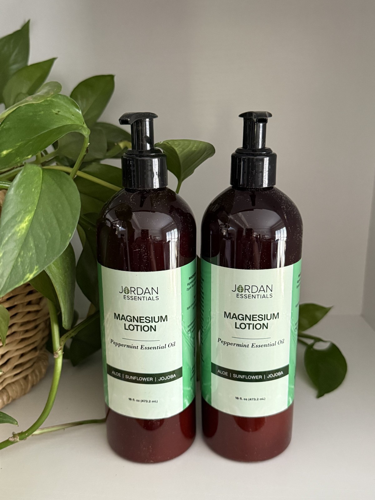 2 Magnesium Lotion Peppermint 16oz Muscle Relief Cooling Relaxation Body Lotion