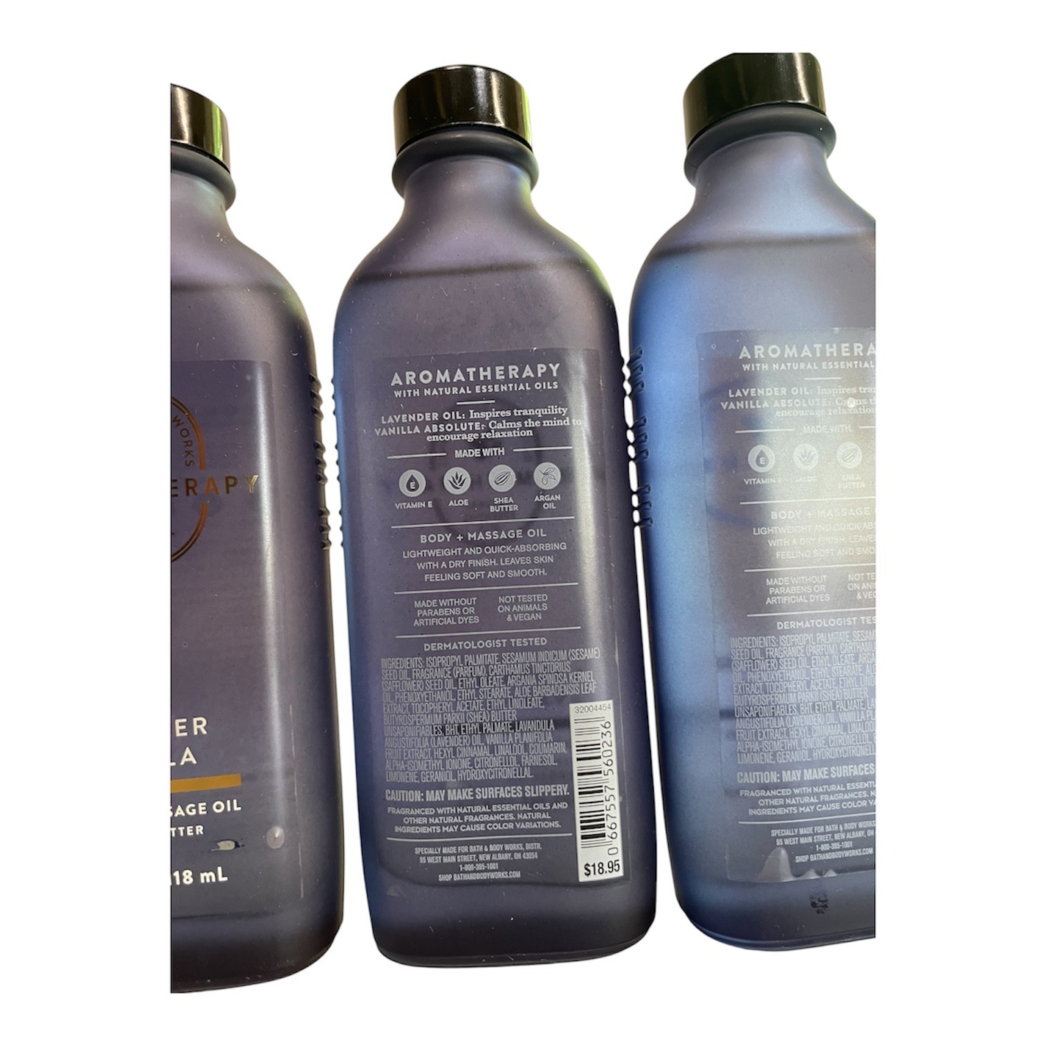 4 PK – Bath & Body Works Aromatherapy Lavender Vanilla Body Massage Oil, 4oz