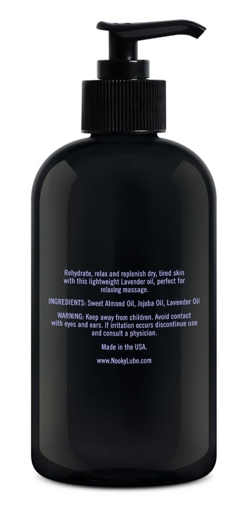 Nooky Massage Oil with Sweet Almond Oil, for Massaging 16 Ounce Lavender