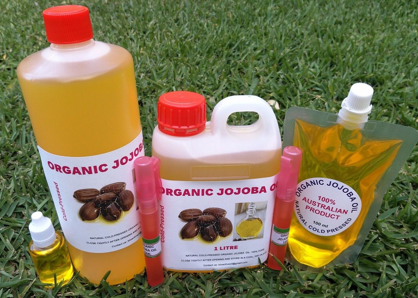 100% PURE ORGANIC JOJOBA OIL PLUS ONE OF ARGAN, ALMOND, CASTOR, AVOCADO OILS
