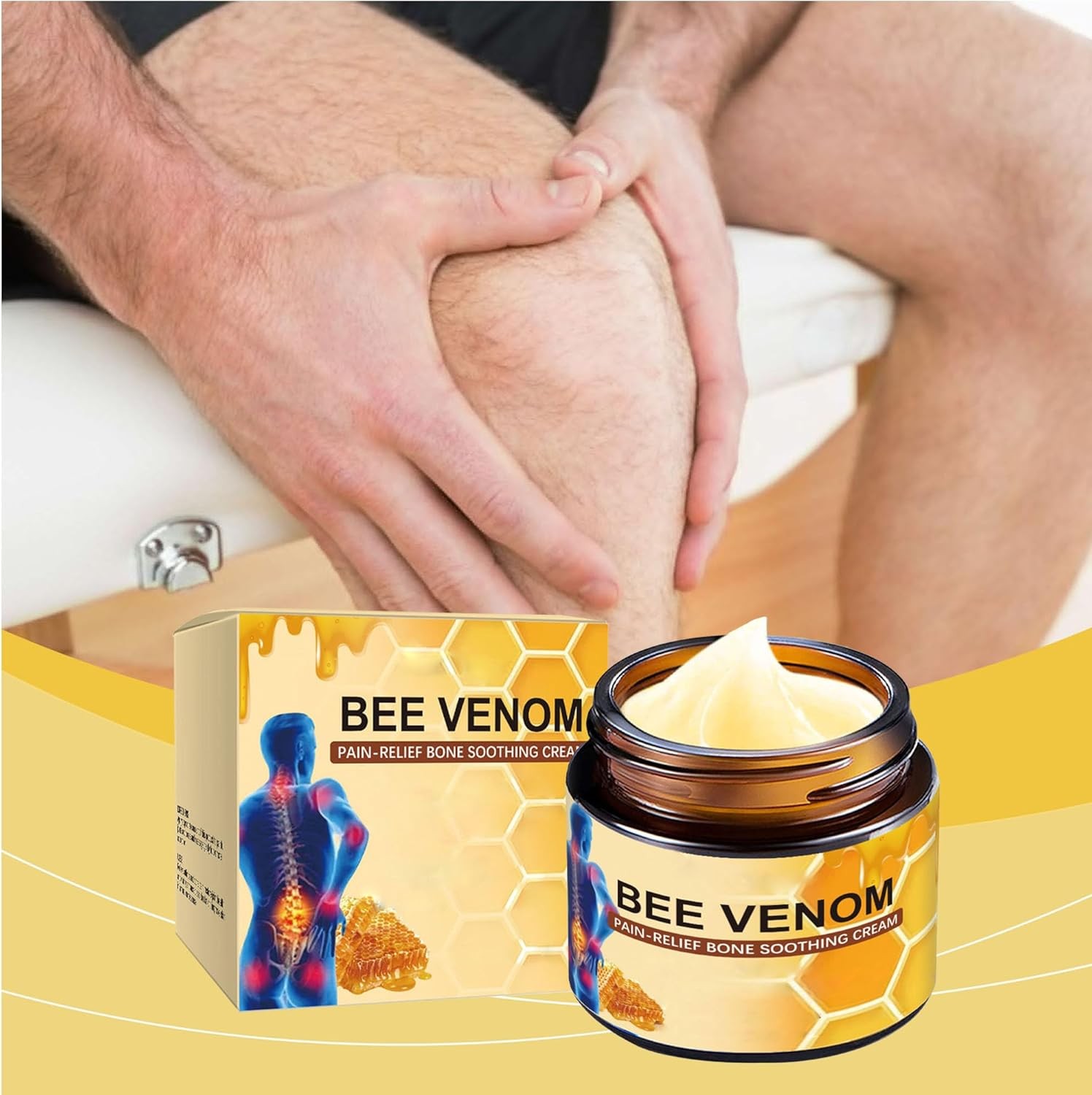 3PCS Bee Venom Extract Skin Soothing Cream, Muscle & Joint Comfort Balm,US Stock