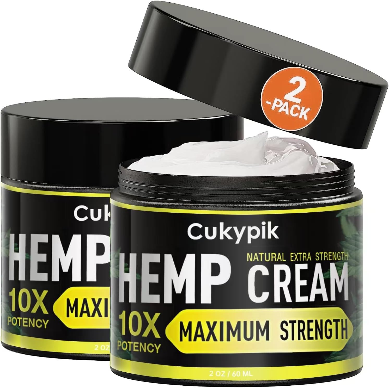 2 Pack Hemp Cream – Hemp Oil & Arnica Cream，All Natural Instant Menthol 2oz