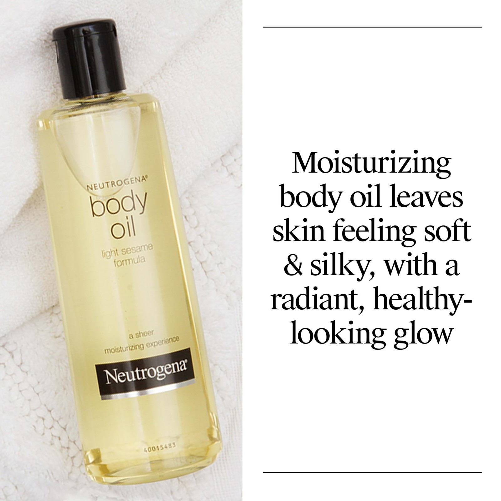 Neutrogena Body Oil Light Sesame Formula, 16 fl 16 Fl Oz (Pack of 1), WHITE