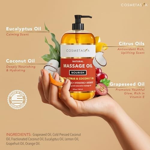 Relaxing Lavender & Warming Arnica Massage Oil Gift Set – Spa Self Care Kit with